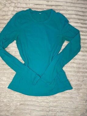 Teal Lululemon Long Sleeve Athletic Top